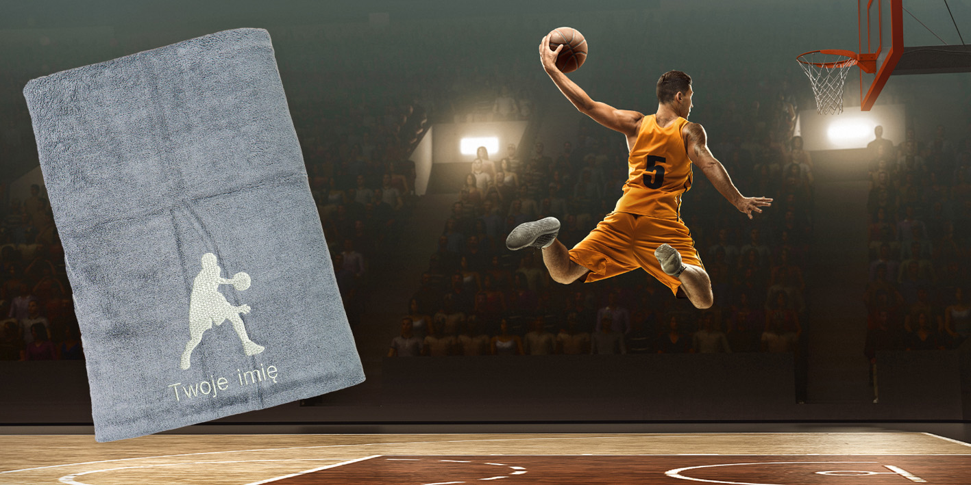 Ręcznik szybkoschnący koszykówka z własnym haftem